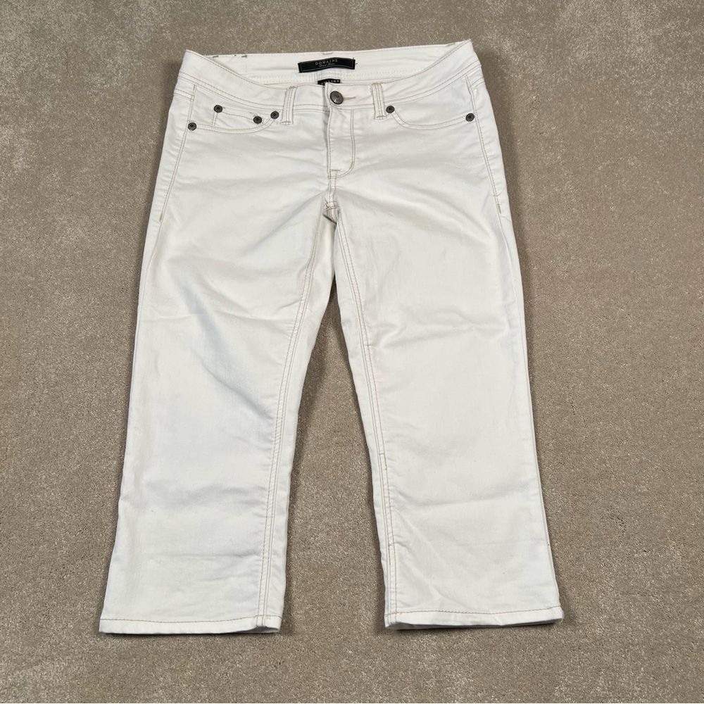 White Capri Pants Denim Jean Domaine Brand Jeans Junior's size 11‎